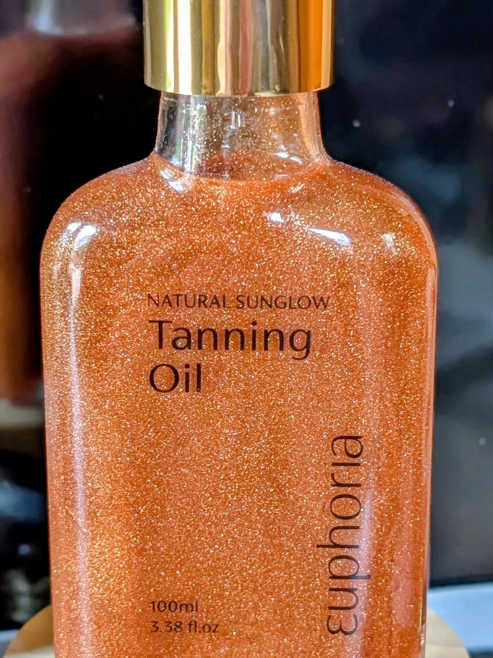 Euphoria Natural Sunglow Bronze Sparkles Tanning Oil  Sicilian Almond & Coconut - Picture 2 of 8